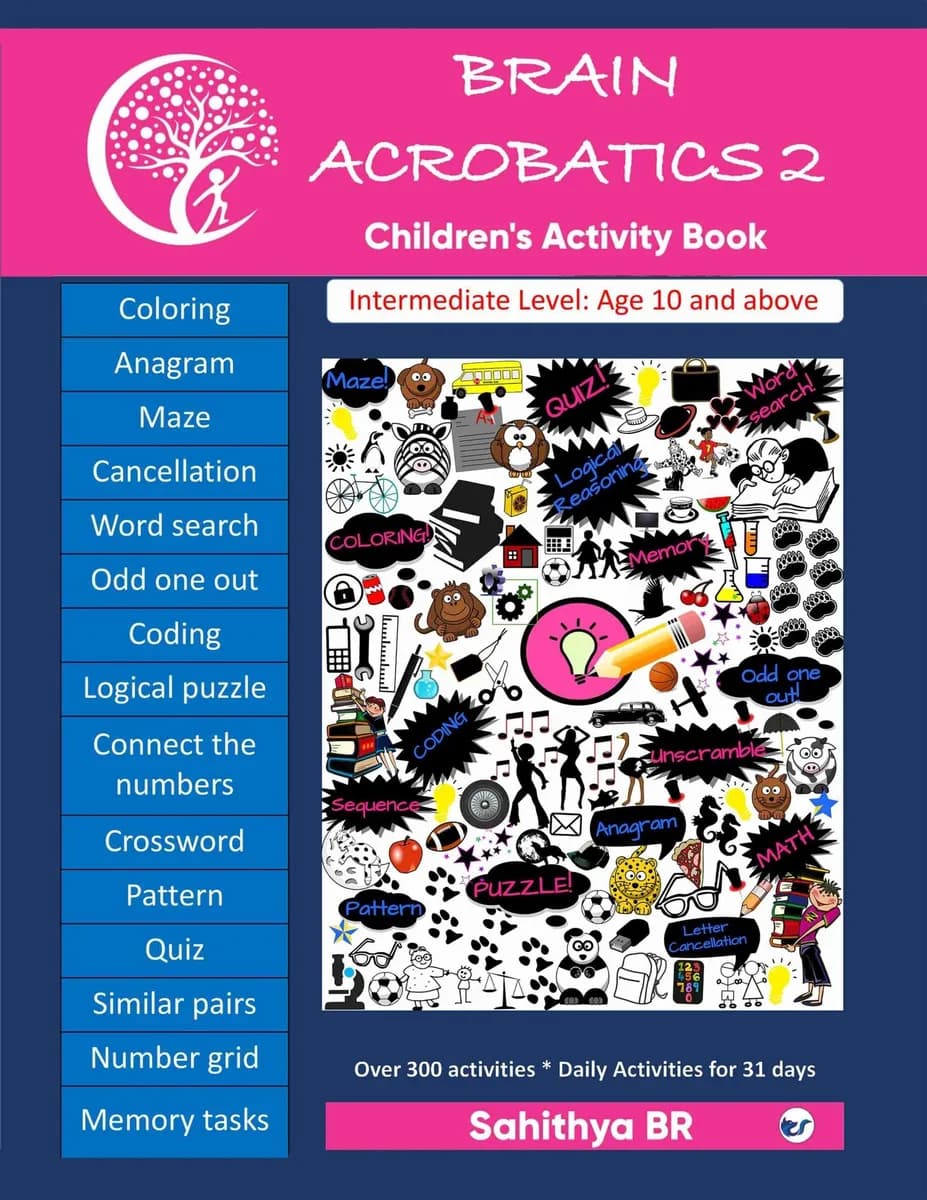 Brain Acrobatics Level 2: Children's activity book - Intermediate level for children aged 10 and above