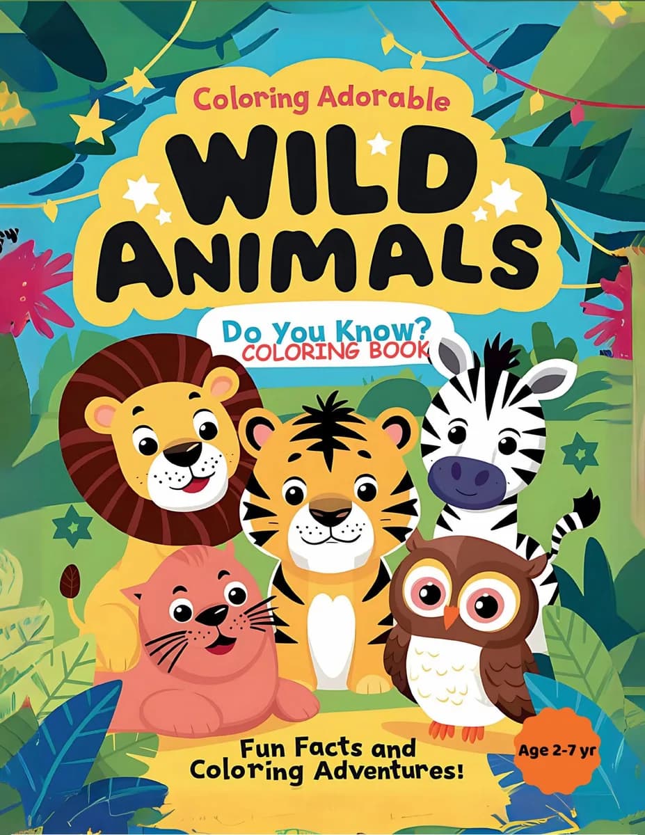 Discover and Color Cute and Adorable Wild Animals with Interesting "Do You Know" Fun Facts: Easy-to-Color Pages Featuring Wild Animals with Educational Facts about Habitat, Diets and More! Perfect for