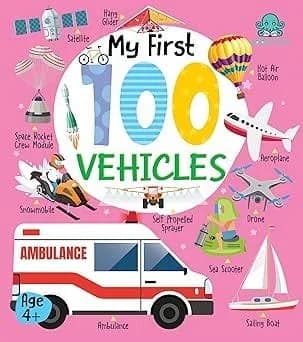 Booktopus Board Book - My First 100 Vehicles - Early Learning Books for Kids - Picture Books for Baby 4+ Years