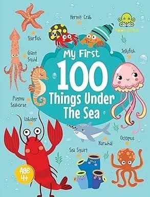 Booktopus Mini Board Book - My First 100 Things Under The Sea - Early Learning Books for Kids - Picture Books for Baby 4+ Years