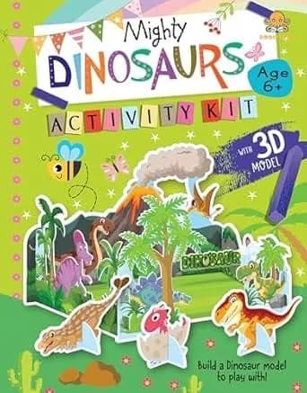 Booktopus Build It Activity Kit - Mighty Dinosaur 3D Model Making Kit with Book - DIY Craft Kit for Kids 3-6+ Years - Learning Through Play